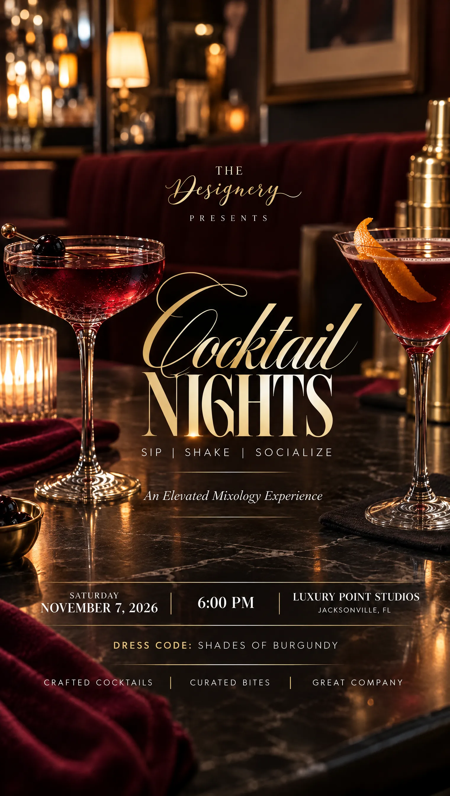 Flyer for Cocktail Nights
