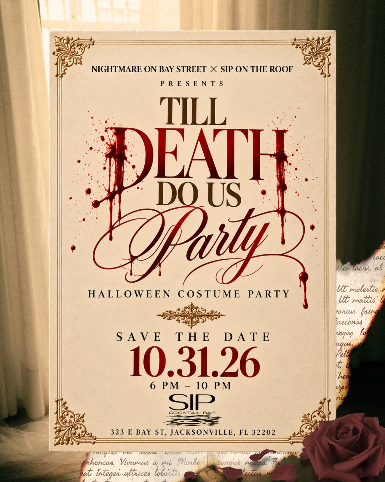 Flyer for Nightmare on Bay Street 5th anniversary: Till Death do us party
